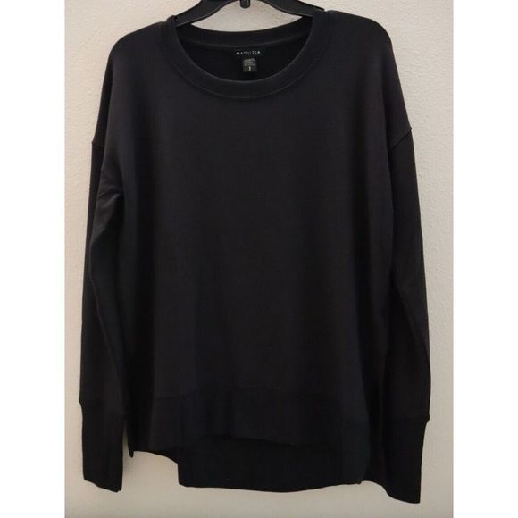 Athleta 870422 Women's Sz Small Black Triumph Crew Neck L/S Sweatshirt $79 - Picture 1 of 12
